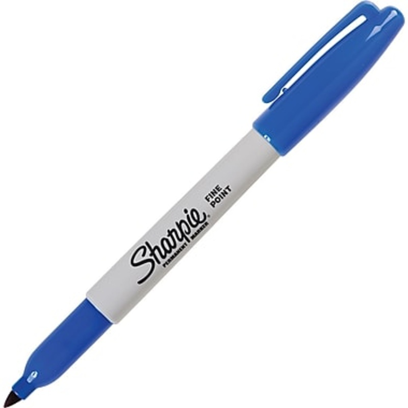 Sharpie Permanent Marker, Fine Point, Blue