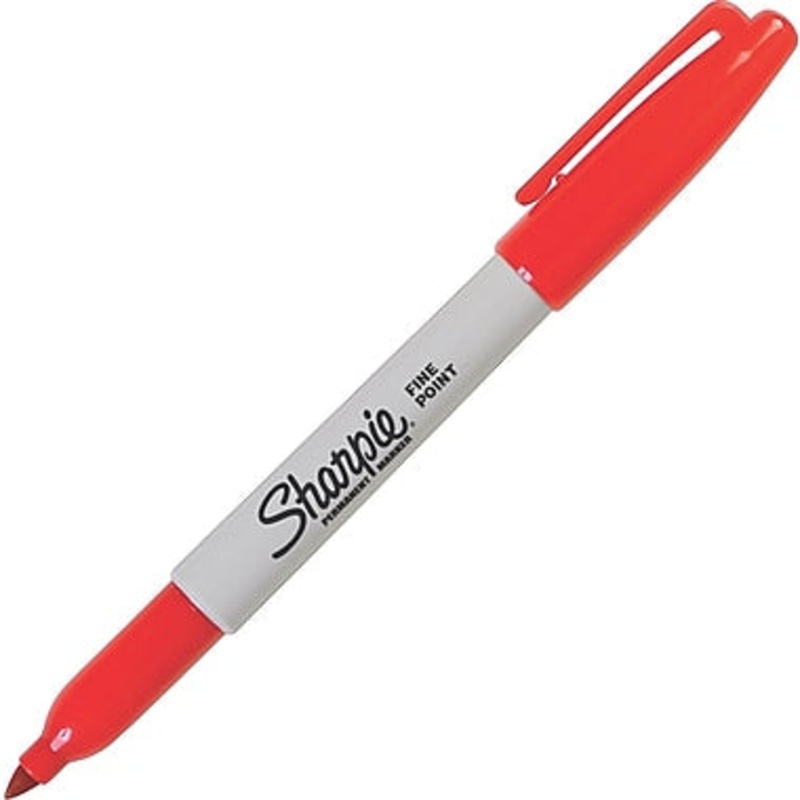 Sharpie Permanent Marker, Fine Point, Red