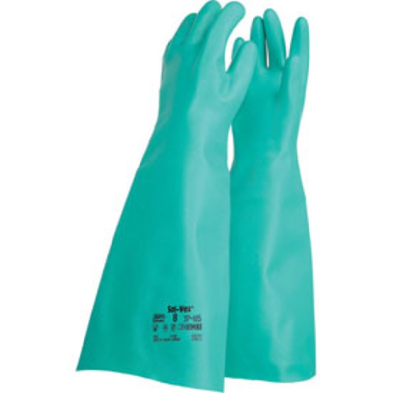 Chemical Gloves, Nitrile, 18 Length