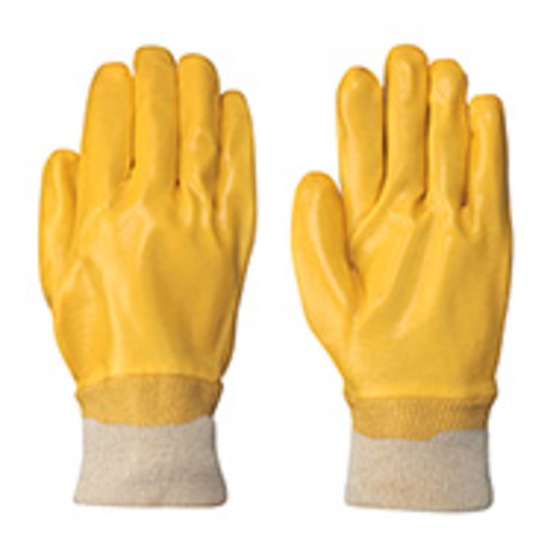 Gloves, PVC, with Knit Wrist, Large