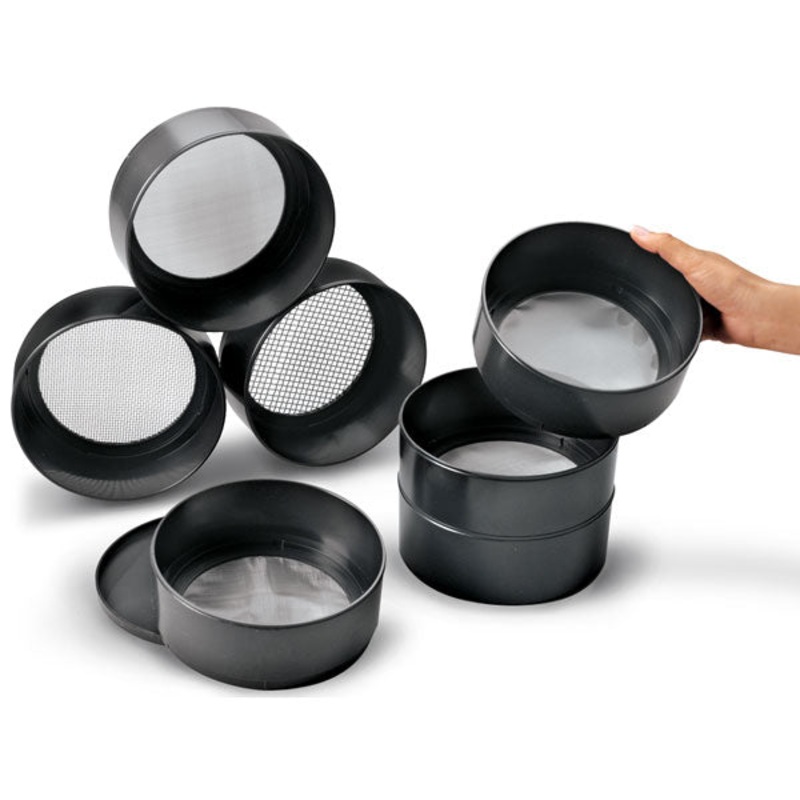 Sieve Sets, Plastic Frames with Stainless Steel Mesh, Set of 6
