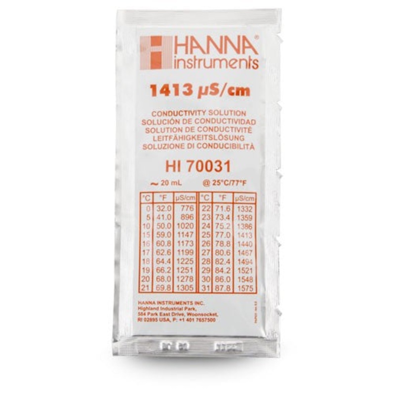 Conductivity Calibration Pouches, 1413 uS/cm, 20 ml, Each