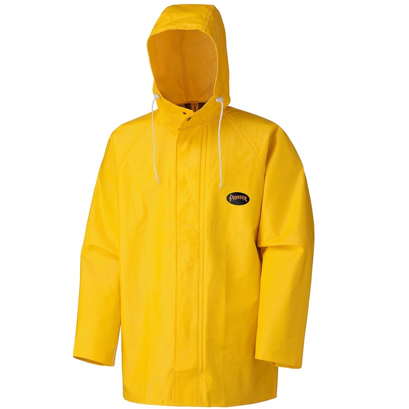 Pioneer PVC/Polyester – Hooded Rain Jacket, Yellow, X-Large