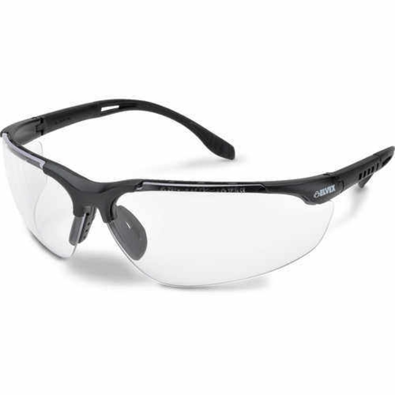 Elvex Sphere-X Ultimate Safety Glasses, Black Frame, Clear Anti-Fog Lens
