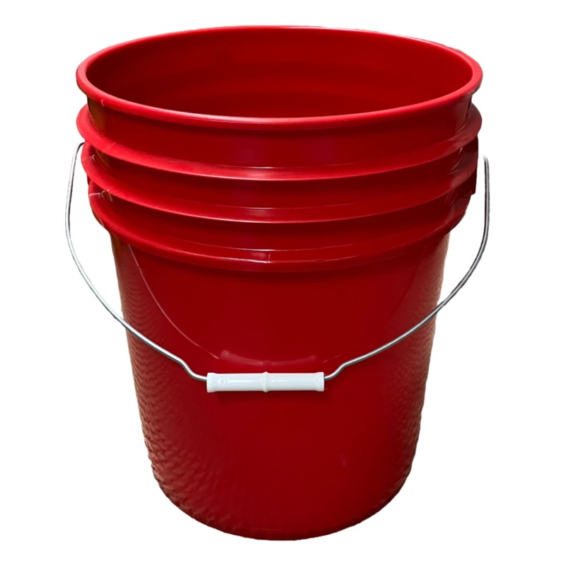 Pail, 5 Gallon, Red HDPE