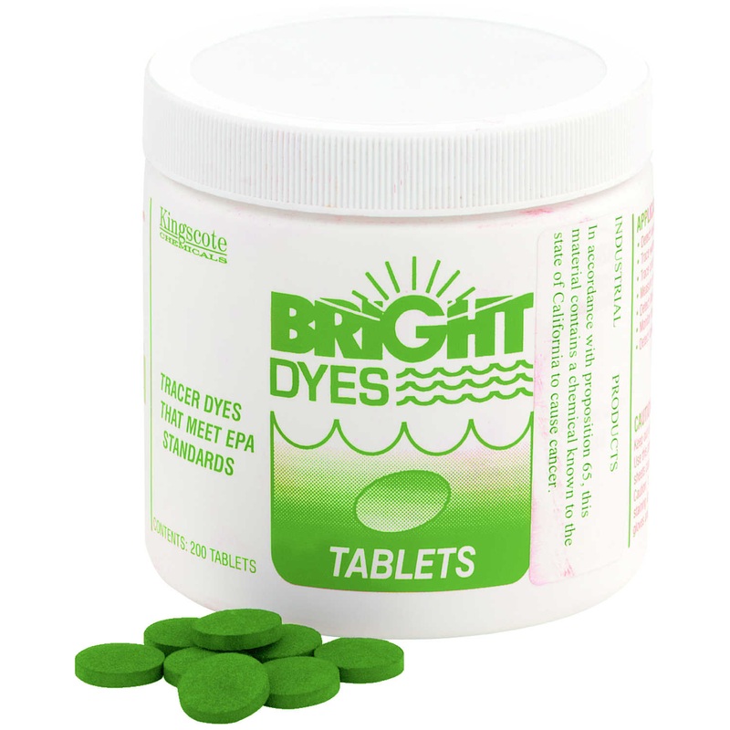 Bright Dyes FLT Yellow/Green Fluorescent Dye Tablets, 200 Tablet Bottle