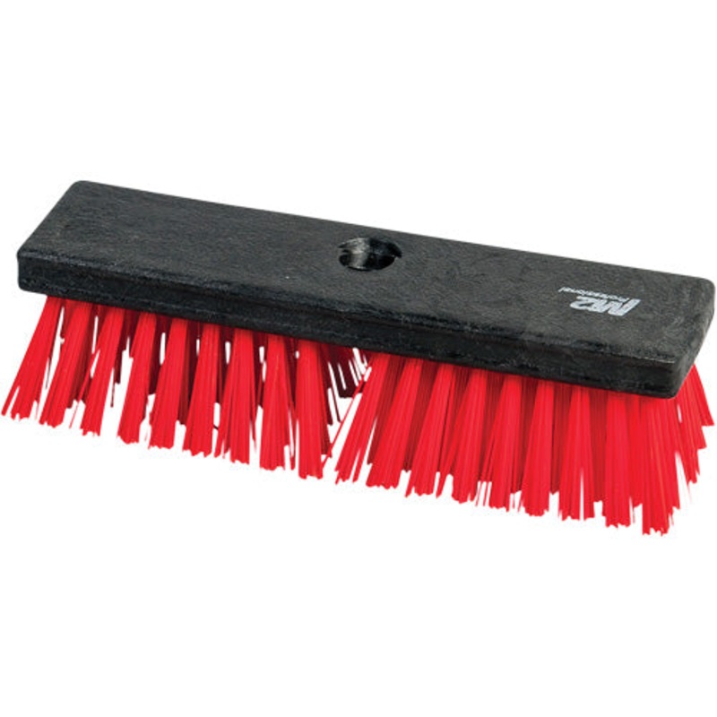 Brush with Threaded Hole, 10 Length, Synthetic Bristles, Red