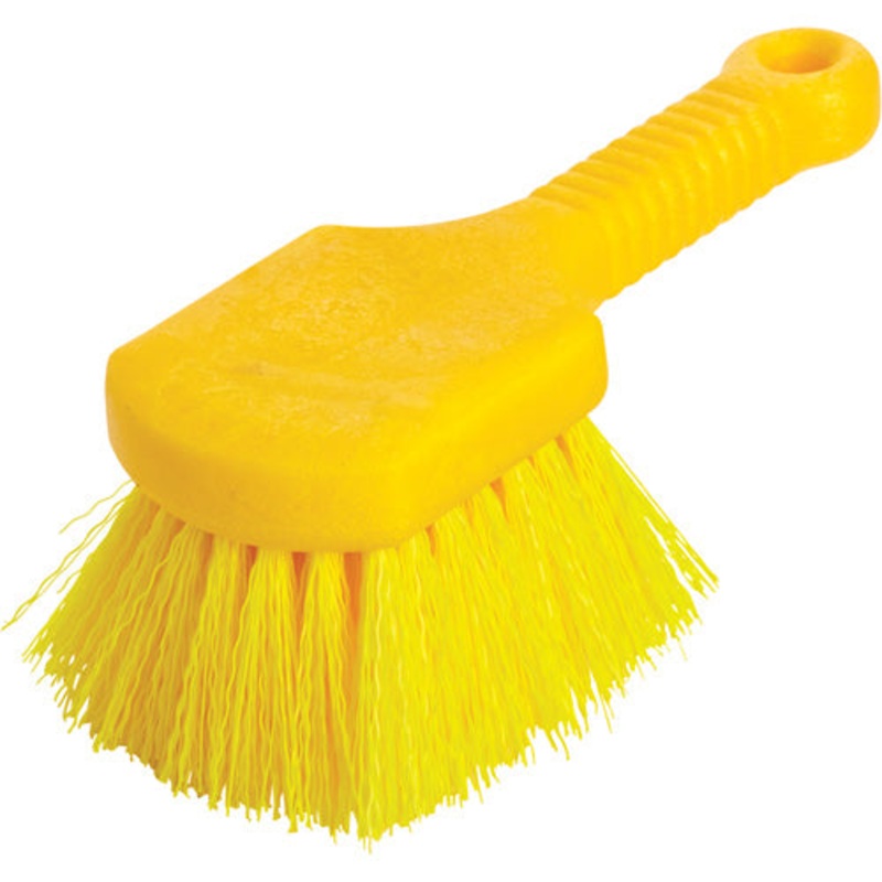 Utility Brush, 8 Overall Length, Synthetic Bristles, Yellow