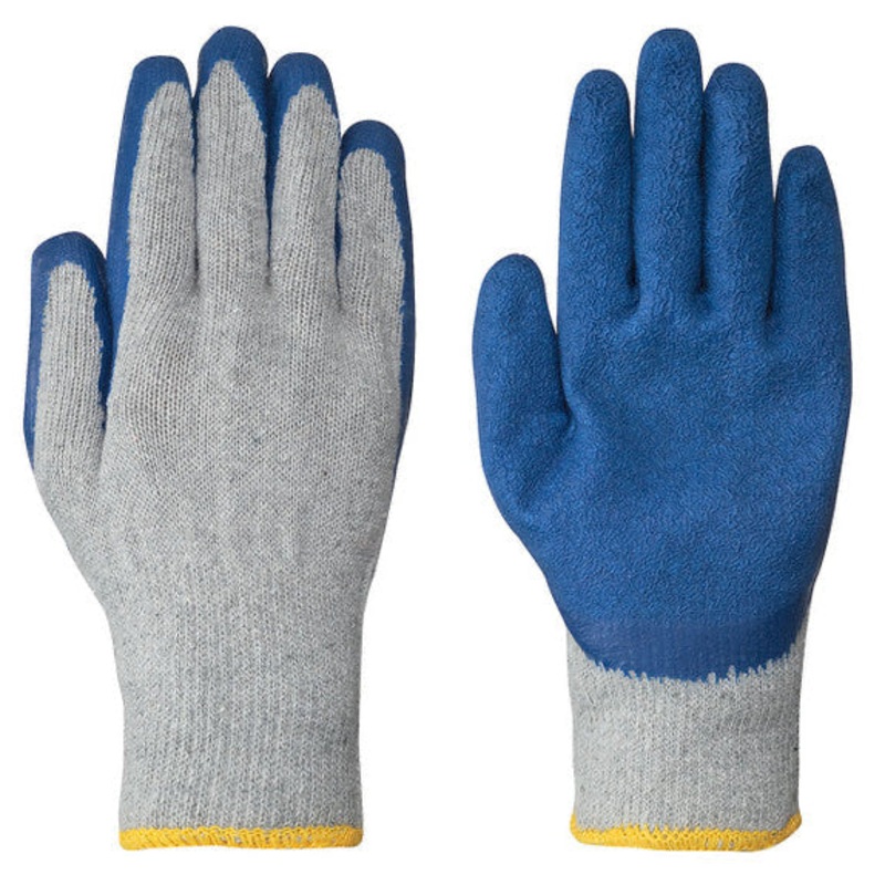Knit Work Gloves with Blue Latex Palm
