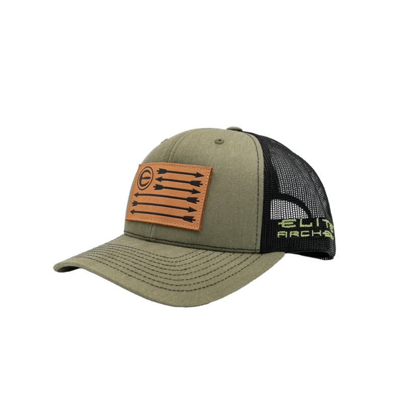 Elite Leather Flag Patch Hat