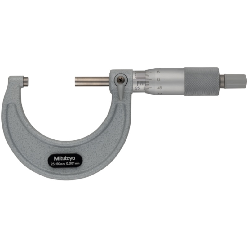 Mitutoyo Metric Analogue Outside Micrometer 25-50mm, Ratchet Stop 103-130