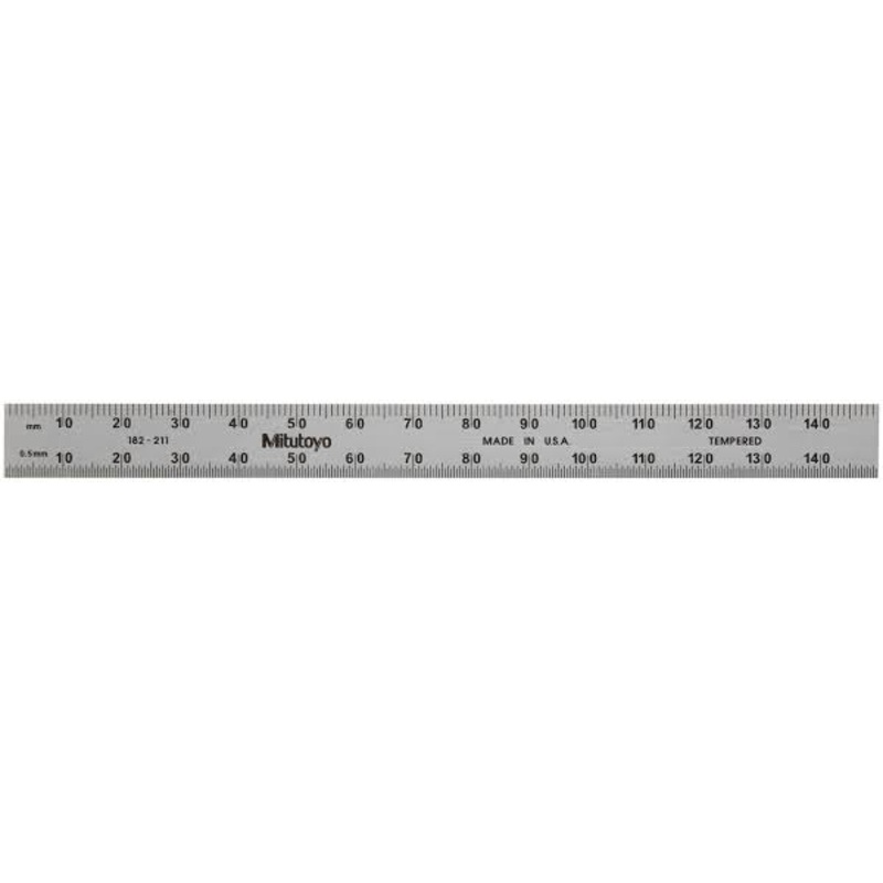 Metric Steel Rule, Fully-Flexible Rule, 150mm 182-211