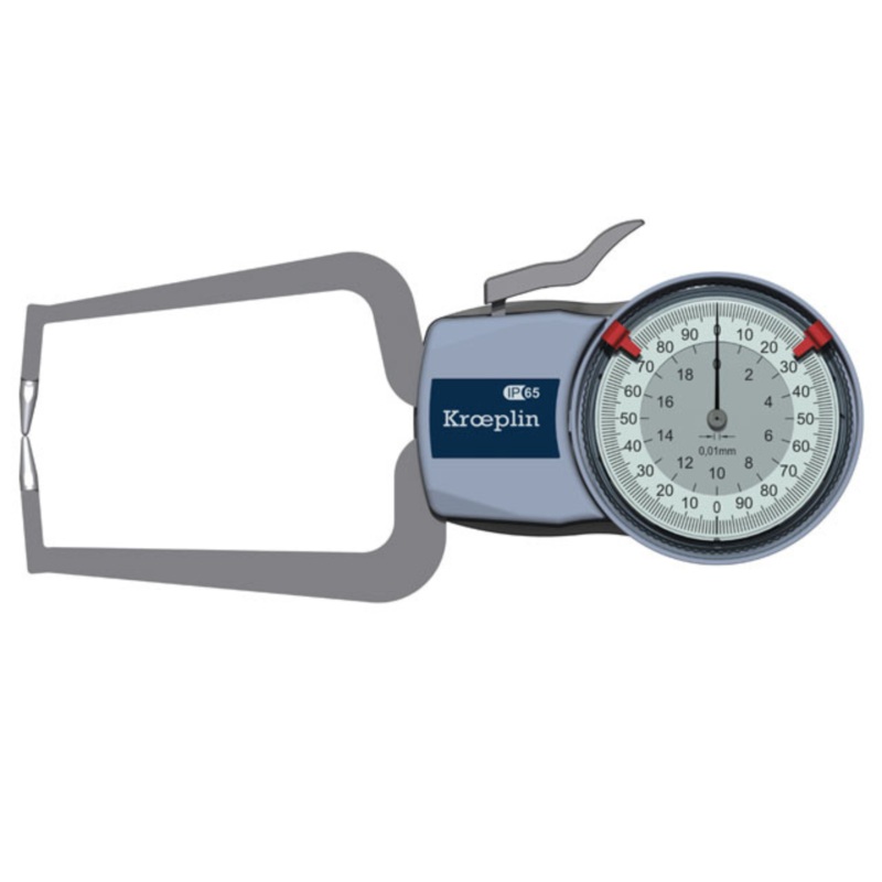 Kroeplin Metric External Caliper Gauge 0-20mm, 0.01mm, D220 ( Mitutoyo Equivalent 209-404)