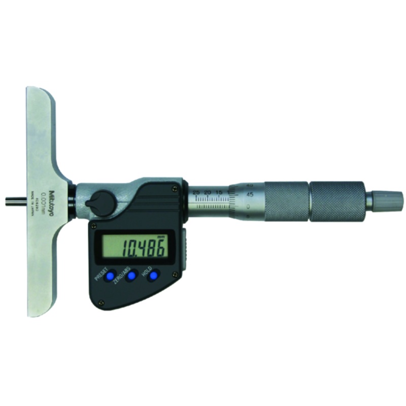 Mitutoyo Digital Depth Micrometer 0-300mm (0-12) 4 Base 329-351-30