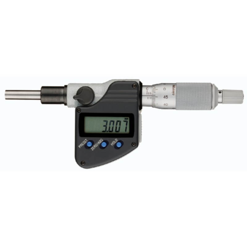 Mitutoyo Digital Micrometer Head 0-25mm, Flat Spindle, 12mm Plain Stem 350-281-30