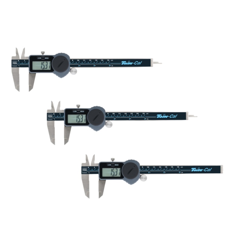 Tesa Trio-Pack Tesa-Cal Digital Calipers 0-150mm/0-6 IP67 (Square Depth Rod) 00530140P