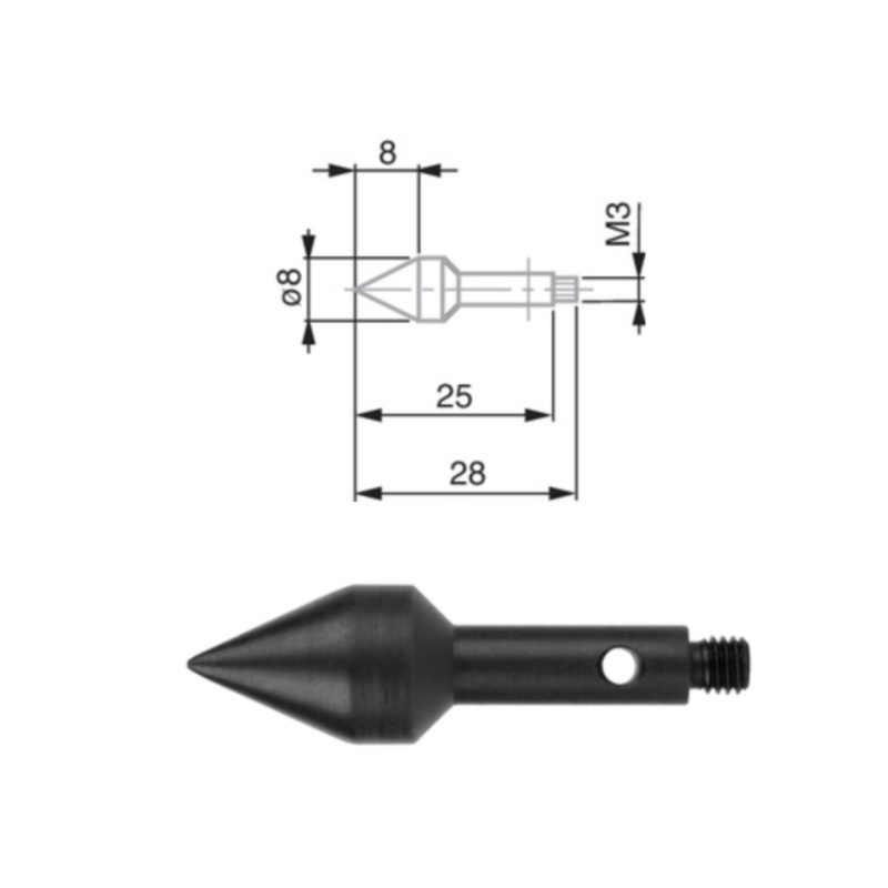 Cone-shaped insert M3, steel, 8 mm, L28mm 00760183
