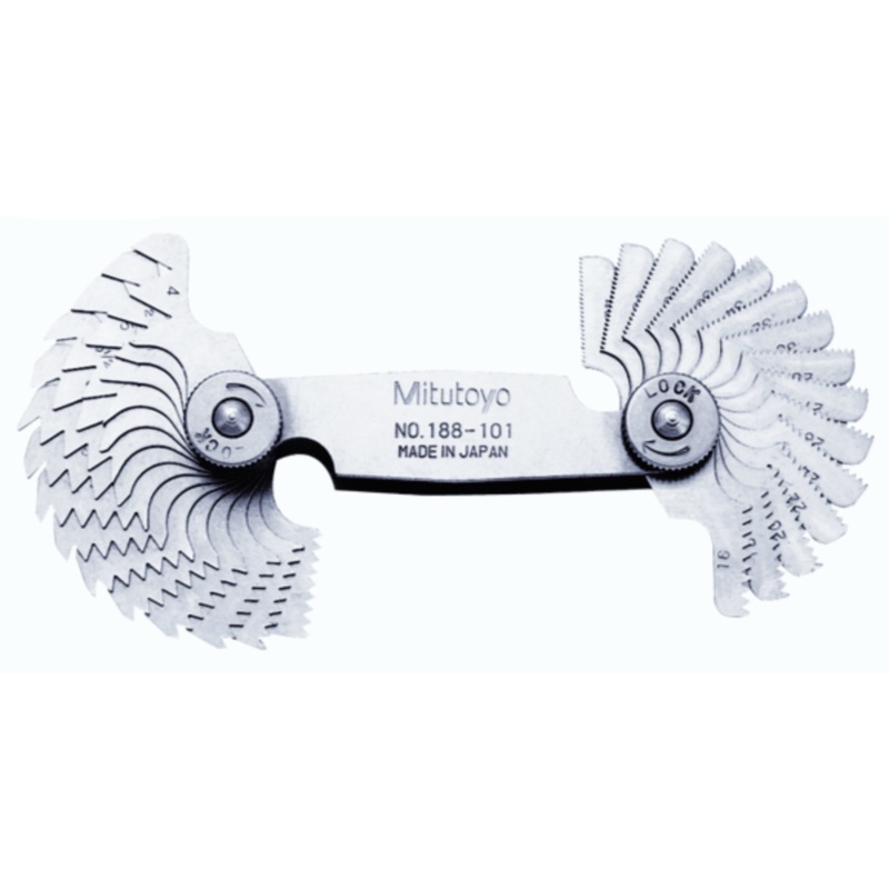 Thread Pitch Gauge Whitworth Screw 55, 4-42TPI, 30 Leaves 188-101