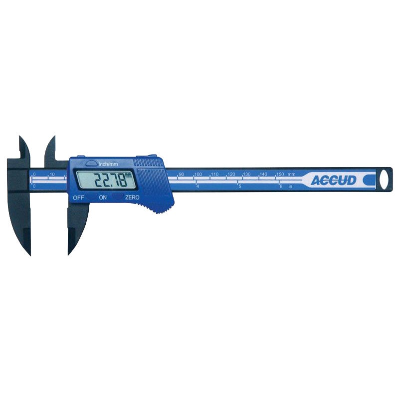 Accud Plastic Digital Caliper 0-150mm/0-6 Resolution .01mm/.0005 117-006-11