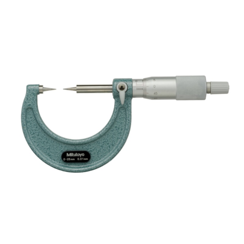 Point Micrometer with Carbide Tip 0-25mm, 15 Tip 112-165