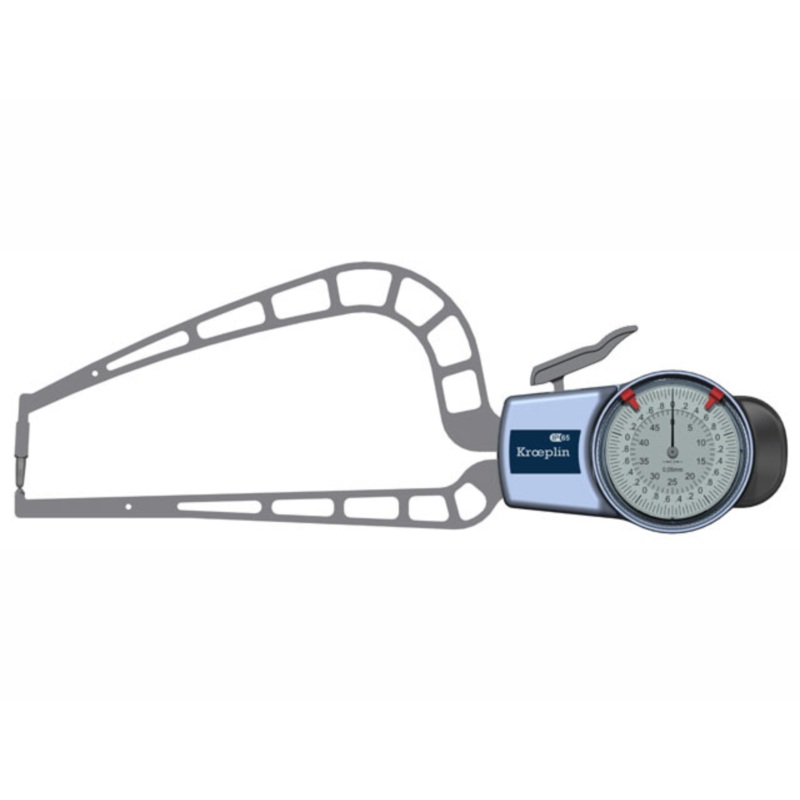 Kroeplin Analogue Tube Wall Caliper Gauge 0-50mm, 0.05mm D4R50 (Mitutoyo Equivalent  209-912)