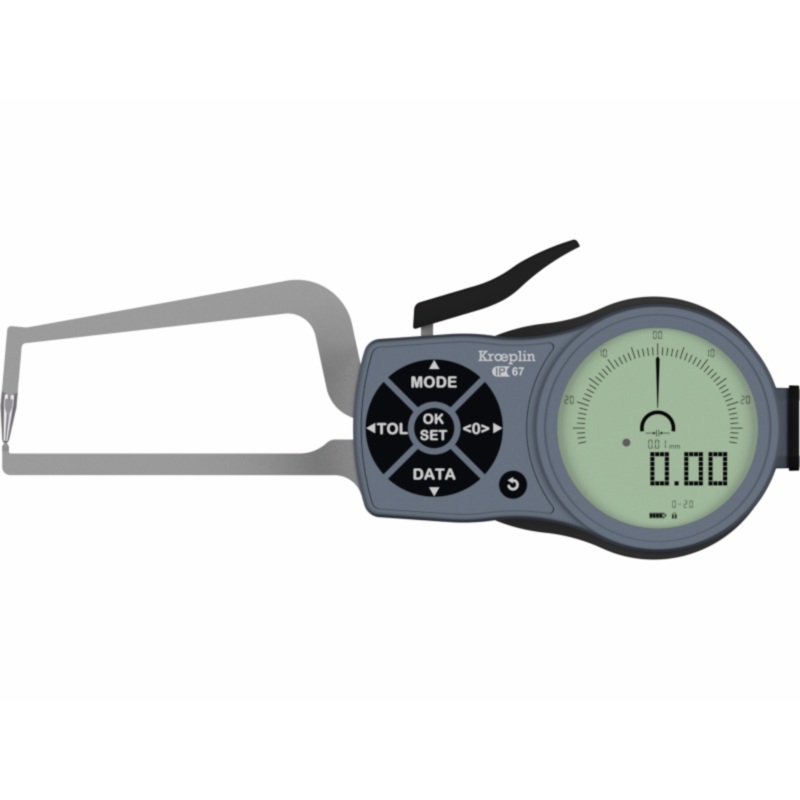 Kroeplin Digital Tube Wall Caliper Gauge 0-20mm, 0.001mm K2R20 (Mitutoyo Equivalent 209-933)
