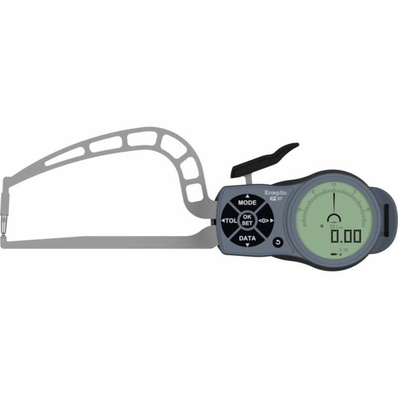 Kroeplin Digital Tube Wall Caliper Gauge 0-30mm, 0.001mm K3R30