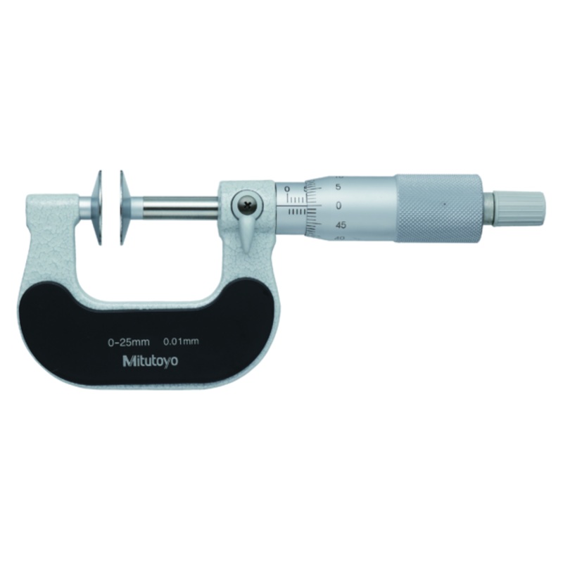 Mitutoyo Disc Micrometer, Hardened Steel Disks 0-25mm, Disk=20mm 123-101