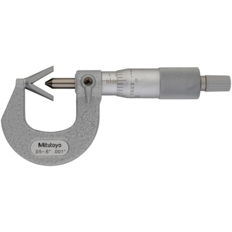 Mitutoyo 3 Flute V-Anvil Micrometer 0,05-0,6 114-163