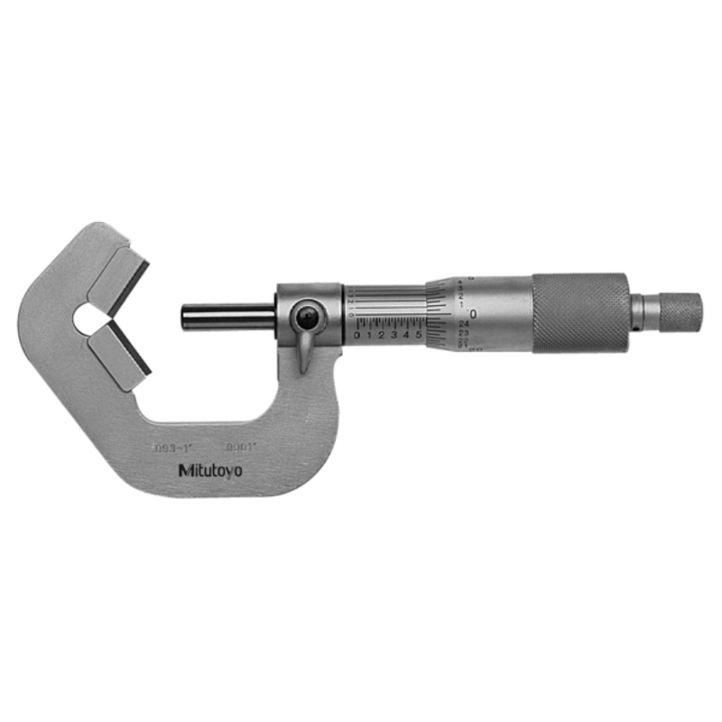 Mitutoyo 5 Flute V-Anvil Micrometer 0,09-1 114-135