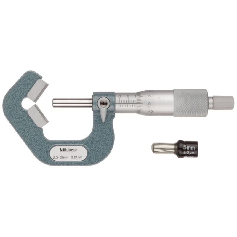 Mitutoyo 5 Flute V-Anvil Micrometer 2,3-25mm 114-137