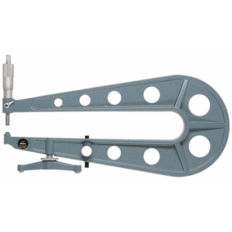 Sheet Metal Micrometer 0-1, Flat Anvil/Spindle, 12 Throat 118-107