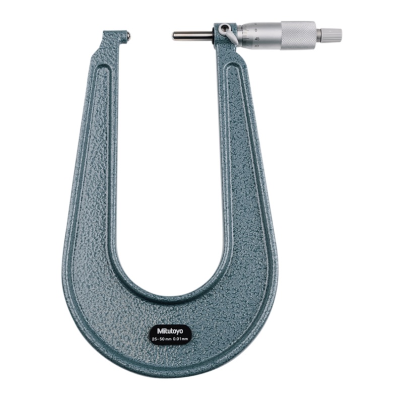 Sheet Metal Micrometer 25-50mm, Flat Anvil/Spindle, 150mm Throat 118-126 Type C (S-S)