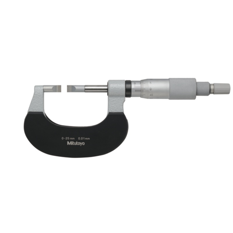 Mitutoyo Blade Micrometer, Carbide-Tipped Blade 0-25mm, 0,4mm Blade 122-141-10