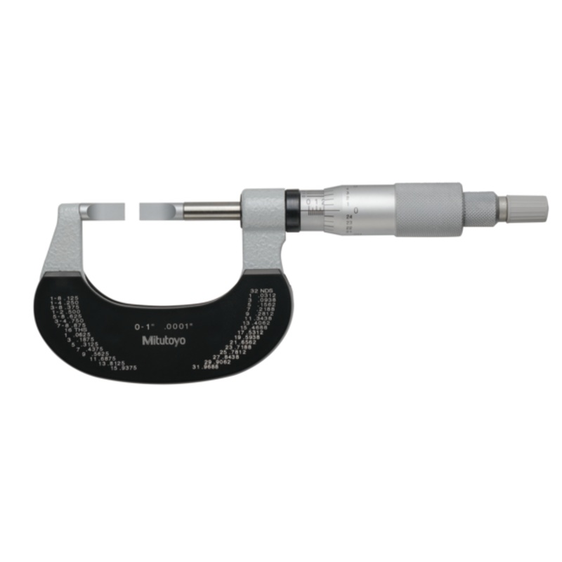 Mitutoyo Blade Micrometer, Hardened Steel Blade 0-1, 0,75mm Blade 122-125-10