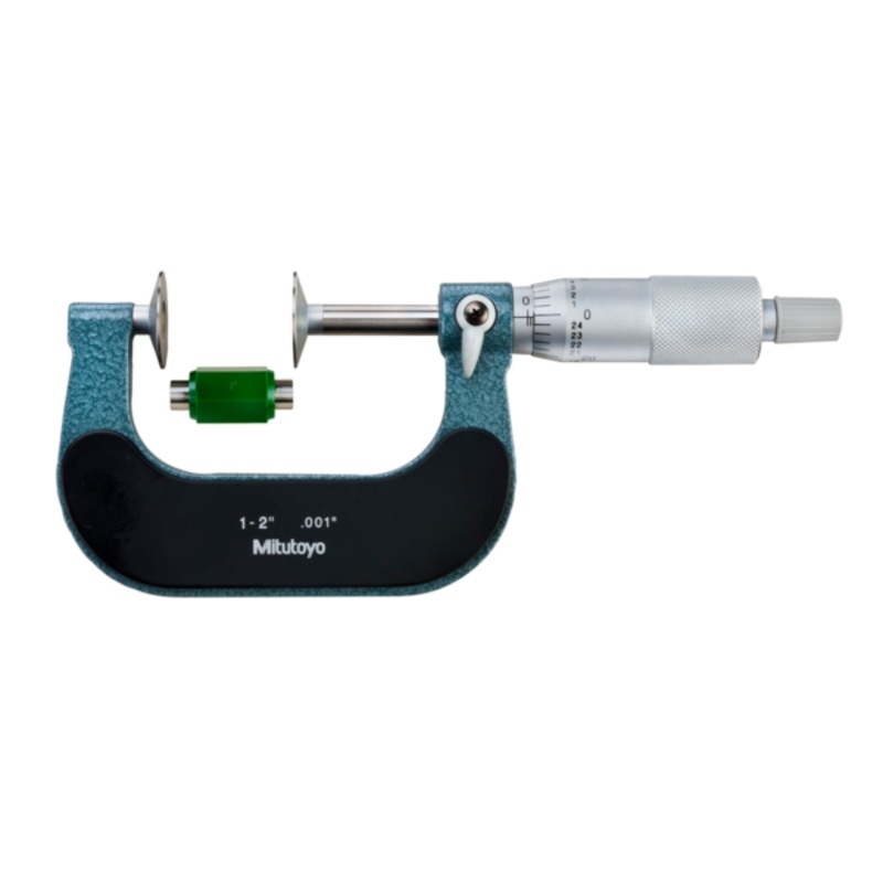 Mitutoyo Disc Micrometer, Hardened Steel Disks 1-2, Disk=20mm 123-126
