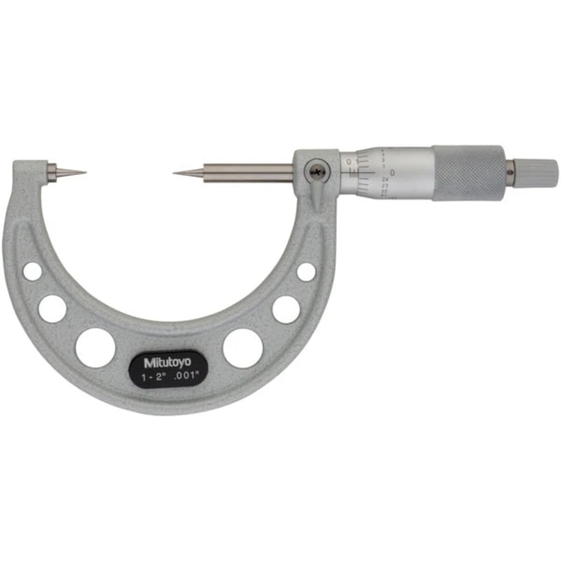 Point Micrometer with Carbide Tip 1-2, 15 Tip 112-190