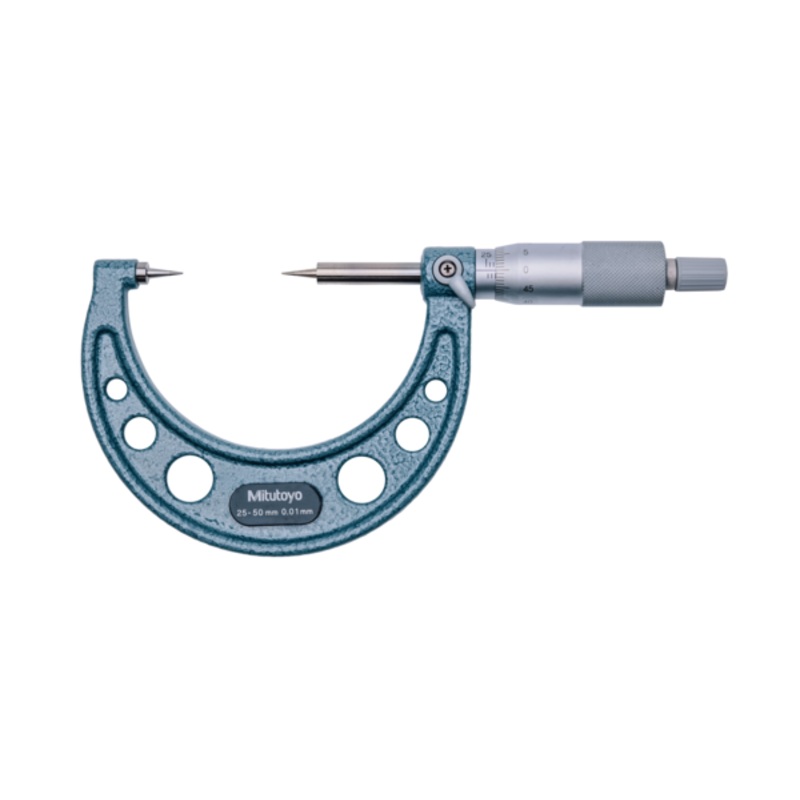 Point Micrometer with Carbide Tip 25-50mm, 15 Tip 112-166