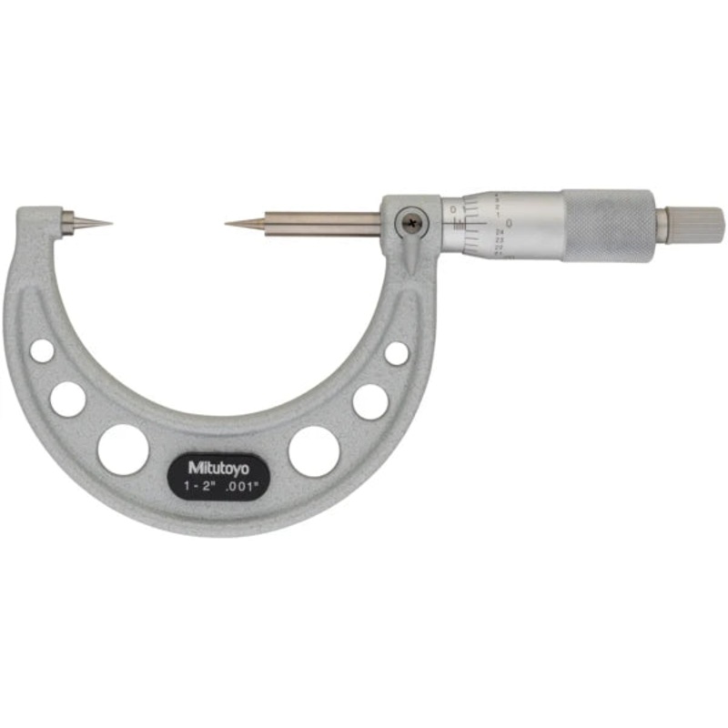 Point Micrometer with Hardened Tip 1-2, 15 Tip 112-178
