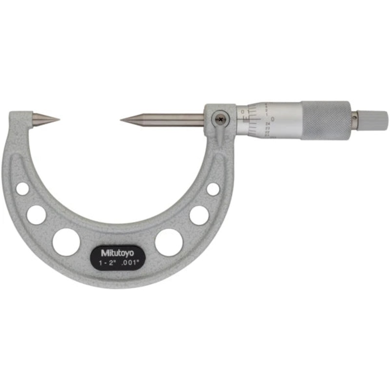 Point Micrometer with Hardened Tip 1-2, 30 Tip 112-226