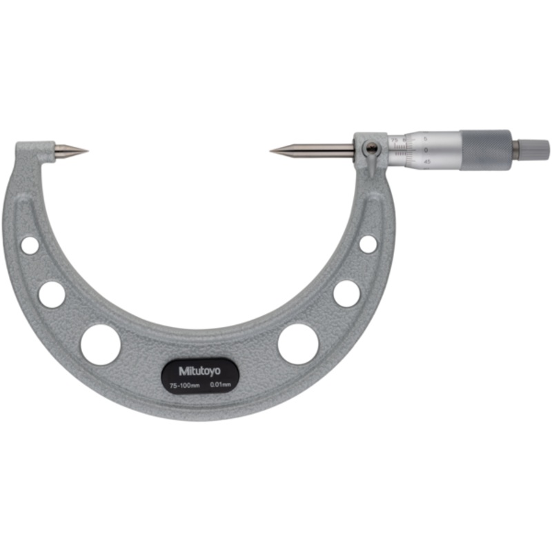 Point Micrometer with Hardened Tip 75-100mm, 30 Tip 112-204
