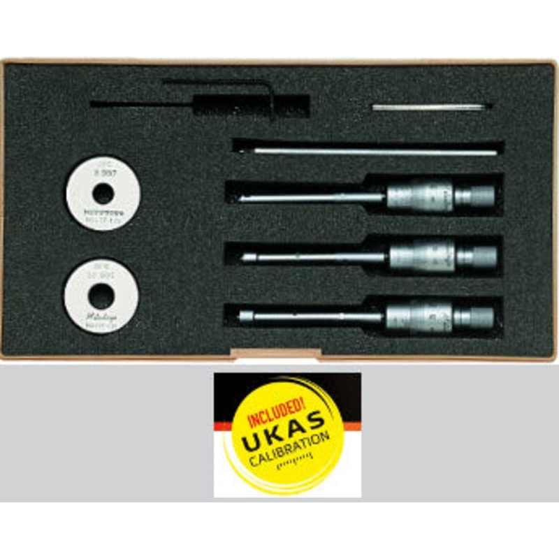 Mitutoyo 3-Point Internal Micrometer Holtest Set 6-12mm 368-911 with free UKAS Certificate