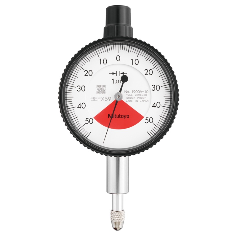 Dial Gauge, Lug Back, ISO Type One Revolution, Jewelled Bearing, Shockproof, 0,1mm, 0,001mm 1900A-10