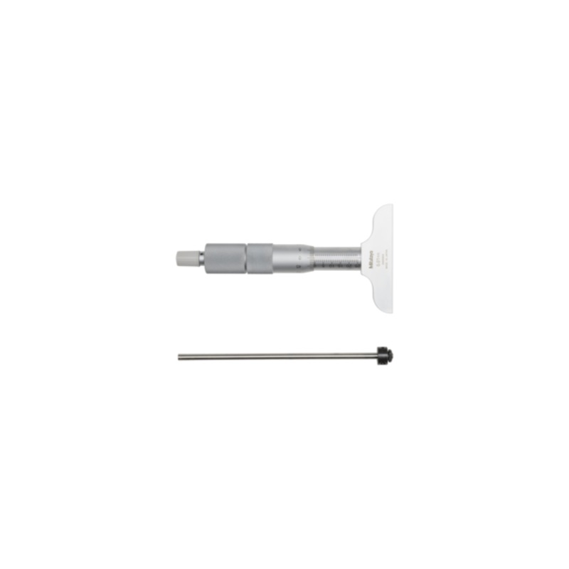 Mitutoyo Depth Micrometer, Interchangeable Rods 0-50mm, 63mm Base 129-109