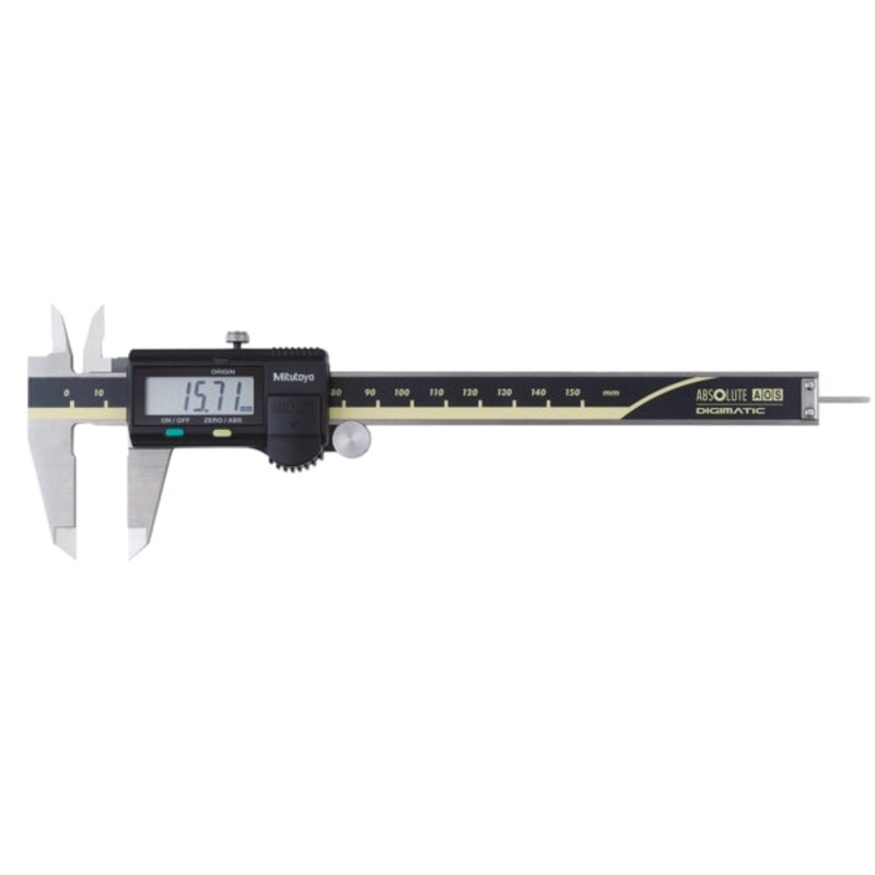 Mitutoyo Digital ABS AOS Caliper 0-150mm  x .01mm 500-158-30 1.9mm Round Depth bar