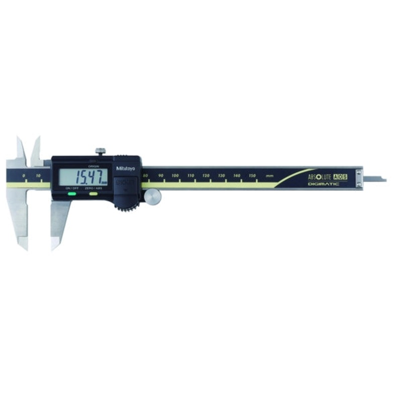 Mitutoyo Digital ABS AOS Caliper, OD Carb. Jaws 0-150mm x .01mm  500-154-30