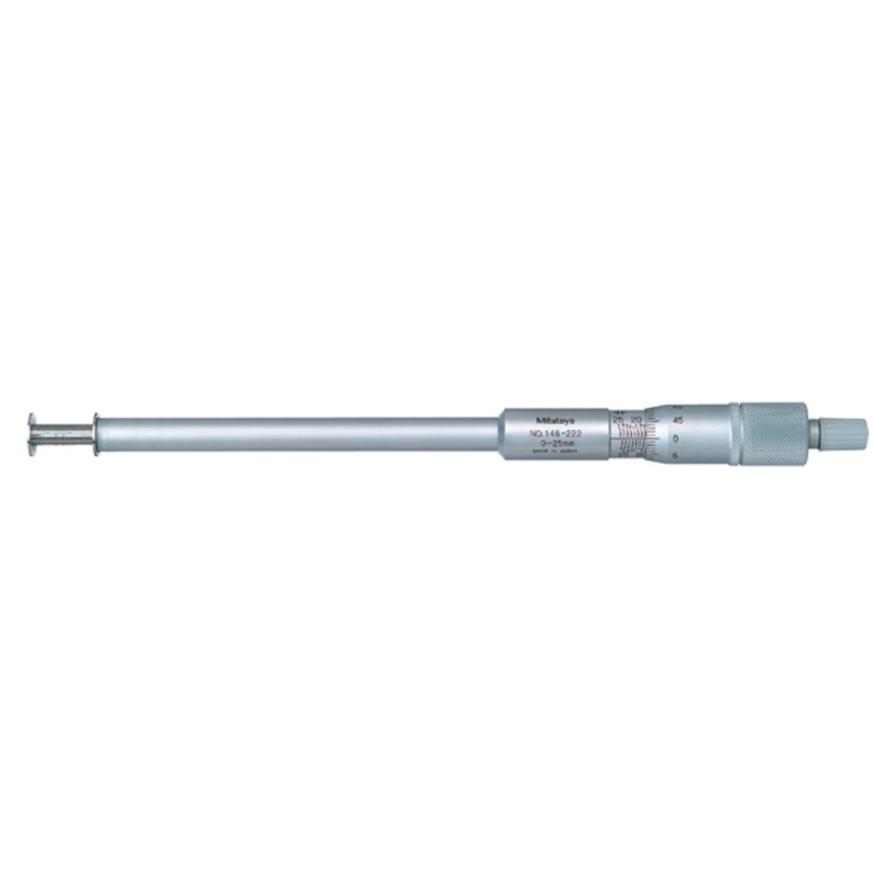 Mitutoyo Groove Micrometer, Non-Rotating Spindle 0-25mm, 12.7mm Flange 146-222