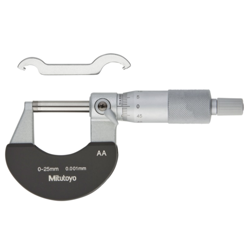 Mitutoyo Outside Micrometer with  Heat Ins. Plate 0-25mm, 0,001mm 102-311