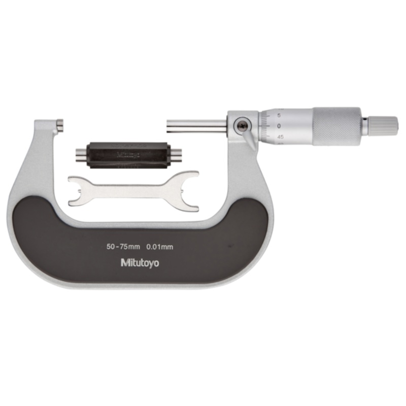Mitutoyo Outside Micrometer with  Heat Ins. Plate 50-75mm, 0,01mm 102-303