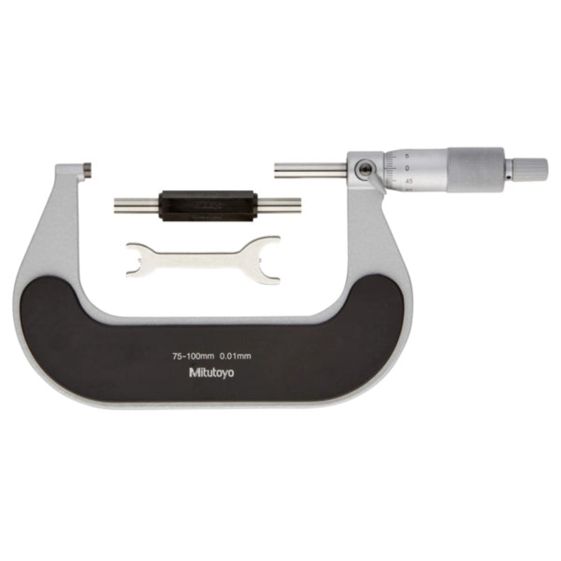 Mitutoyo Outside Micrometer with  Heat Ins. Plate 75-100mm, 0,01mm 102-304